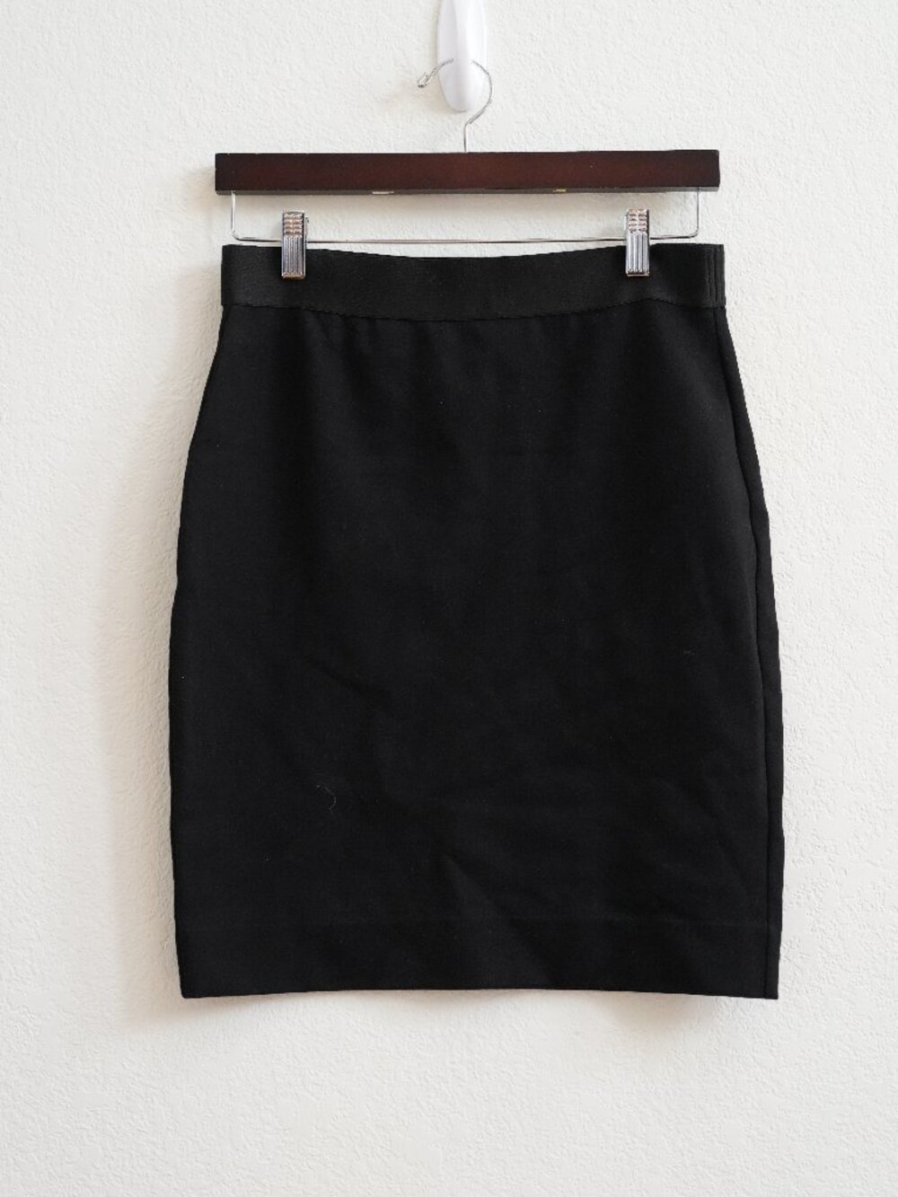 Everlane Womens M Black Stretch Ponte Pencil Skirt Pull On Elastic Waistband